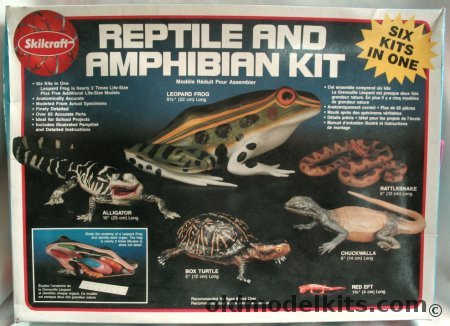 Skilcraft Reptile and Amphibian Kit - Leopard Frog/Alligator/Rattlesnake/Box Turtle/Chuckwalla/Red Eft (ex-Renwal), 74629 plastic model kit